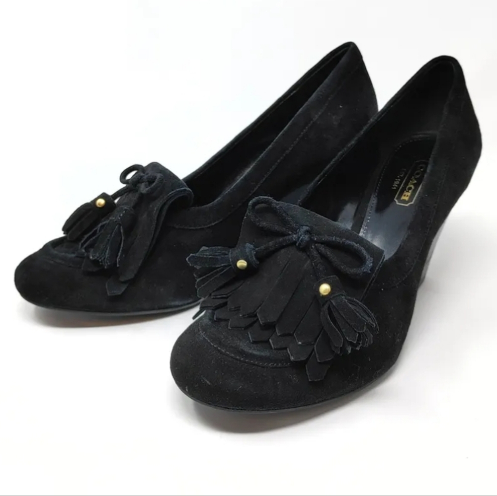 Coach Suede Wedge Size 6 1/2